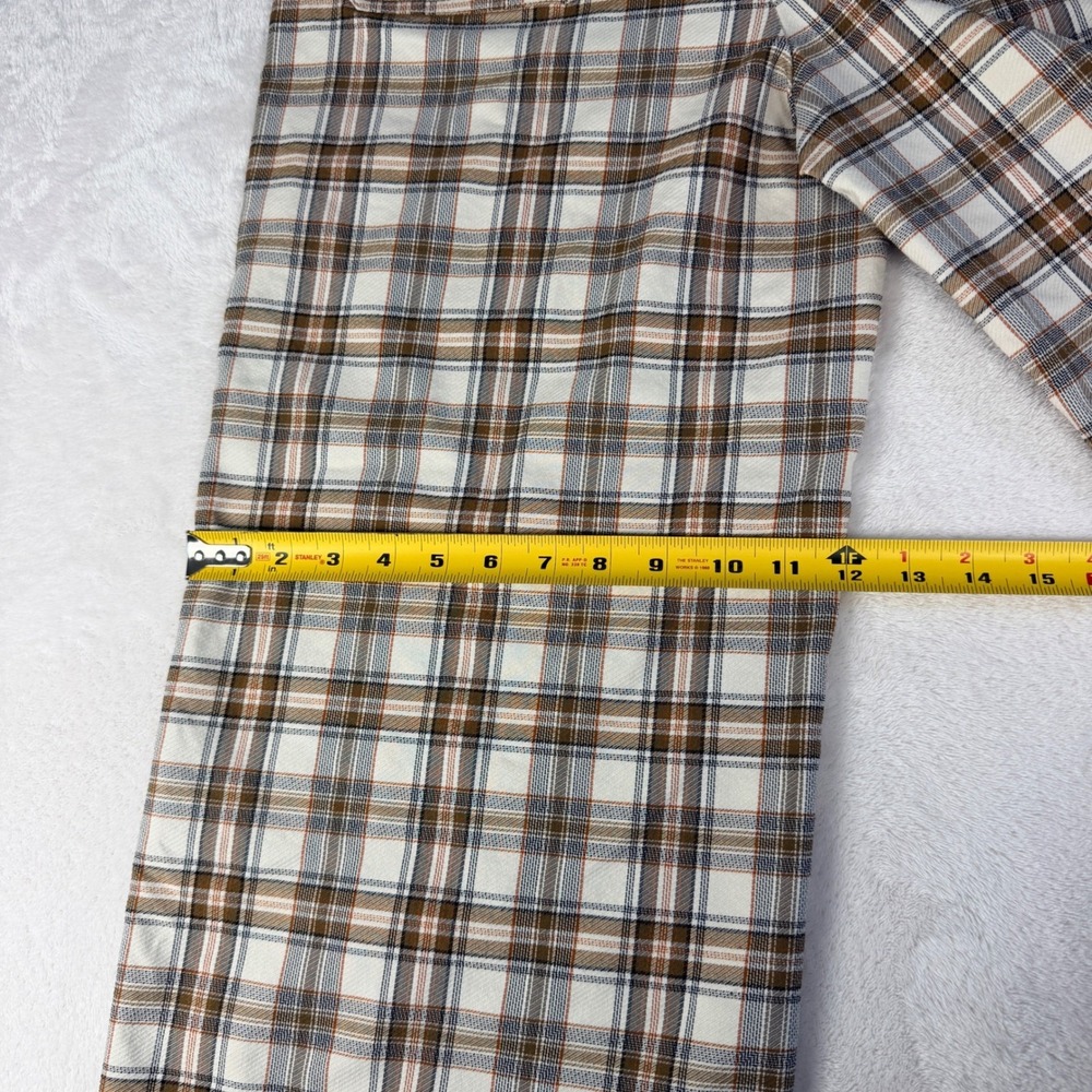 Jules & Leopold Plaid Wide Leg Pants Womens XL Brown High Rise Dark Academia - Picture 3 of 11
